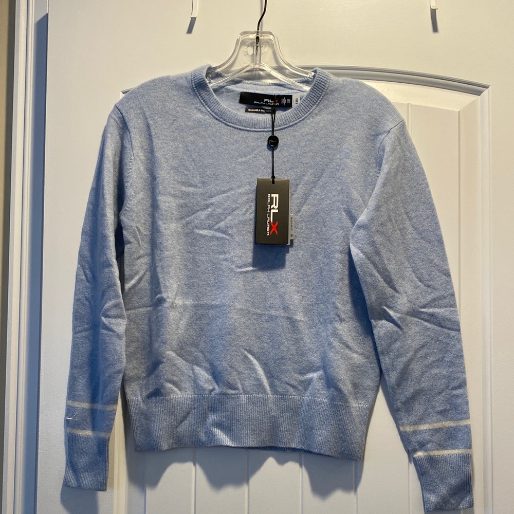 Ralph Lauren Women's Sky Blue Cashmere Crewneck Sweater